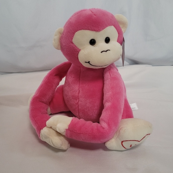 Animal Adventure Pink Hugging I Love You Monkey Plush Stuffed Animal 10" - Picture 1 of 10